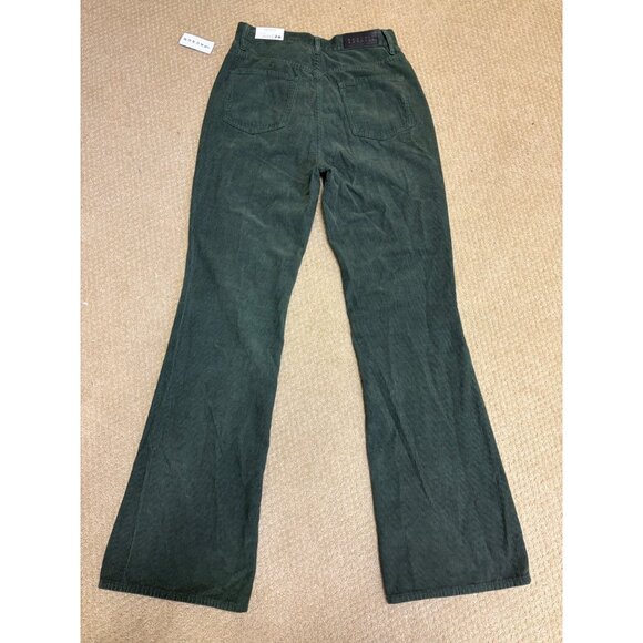 NEW Pacsun Corduroy High-Rise Bootcut Flare-Ankle Green Button Fly Denim Jeans - Picture 10 of 11